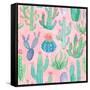 Bohemian Cactus Step 01B-Mary Urban-Framed Stretched Canvas