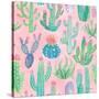 Bohemian Cactus Step 01B-Mary Urban-Stretched Canvas