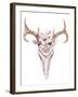 Bohemian Deer Skull - Western Mammal Watercolor-Kris_art-Framed Art Print