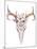 Bohemian Deer Skull - Western Mammal Watercolor-Kris_art-Mounted Art Print