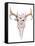 Bohemian Deer Skull - Western Mammal Watercolor-Kris_art-Framed Stretched Canvas