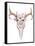 Bohemian Deer Skull - Western Mammal Watercolor-Kris_art-Framed Stretched Canvas