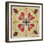 Bohemian Rooster Tile Square III-Daphne Brissonnet-Framed Premium Giclee Print