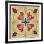 Bohemian Rooster Tile Square III-Daphne Brissonnet-Framed Art Print