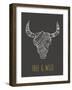 Bohemian Style Bull Skull Poster-Marish-Framed Art Print