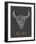 Bohemian Style Bull Skull Poster-Marish-Framed Art Print