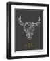 Bohemian Style Bull Skull Poster-Marish-Framed Art Print