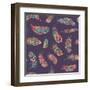 Bohemian Style Feathers Seamless Pattern-Marish-Framed Art Print