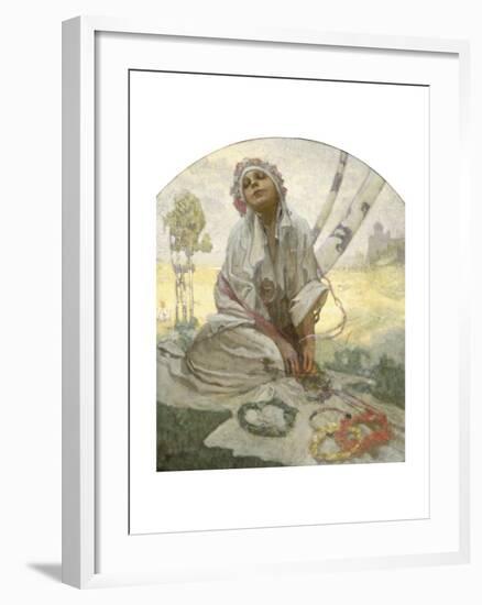 Bohemian Sun Dreamer-Alphonse Mucha-Framed Giclee Print