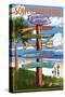 Bohicket Marina, South Carolina - Sign Destinations-Lantern Press-Stretched Canvas