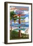 Bohicket Marina, South Carolina - Sign Destinations-Lantern Press-Framed Art Print