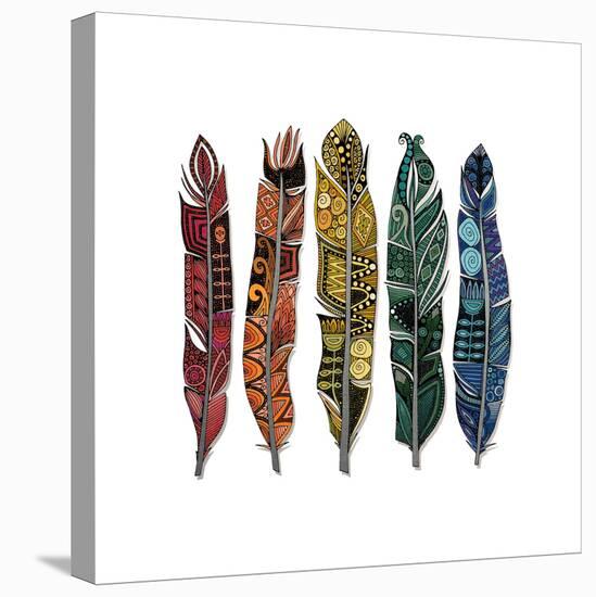 Boho Feathers-Sharon Turner-Stretched Canvas