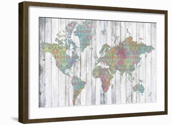 Boho Map II-Jennifer Goldberger-Framed Art Print