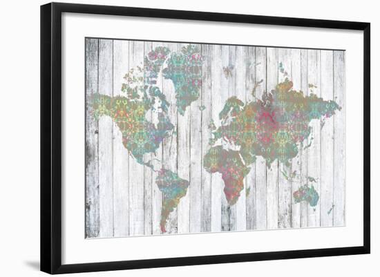 Boho Map II-Jennifer Goldberger-Framed Art Print