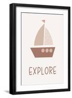 Boho Sailboat-Barkova Nadya-Framed Art Print