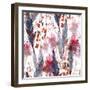 Boho Style Magic: Twigs and Feathers - Seamless Pattern - Digital and Watercolor Mixed Media Fashio-Liia Chevnenko-Framed Art Print