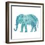 Boho Teal Elephant II-Danhui Nai-Framed Art Print