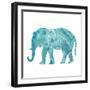 Boho Teal Elephant II-Danhui Nai-Framed Art Print