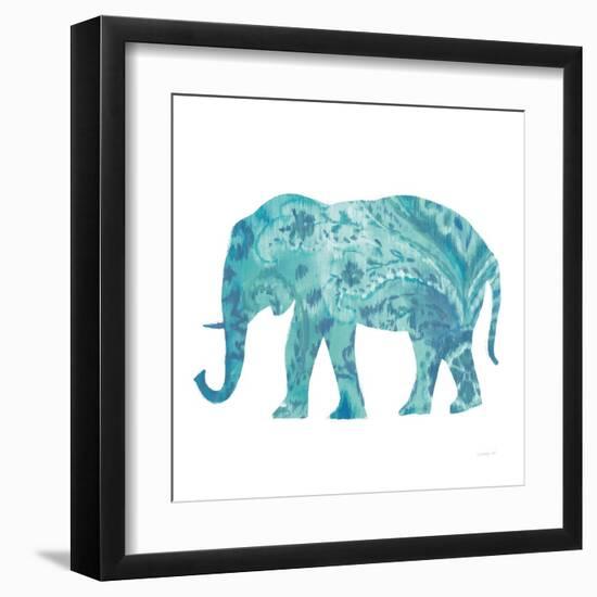 Boho Teal Elephant II-Danhui Nai-Framed Art Print