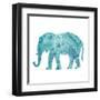 Boho Teal Elephant II-Danhui Nai-Framed Art Print