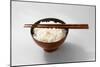 Boiled Basmati Rice in a Red Bowl with Chopsticks-Peter Rees-Mounted Photographic Print