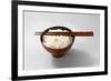 Boiled Basmati Rice in a Red Bowl with Chopsticks-Peter Rees-Framed Photographic Print