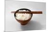 Boiled Basmati Rice in a Red Bowl with Chopsticks-Peter Rees-Mounted Photographic Print