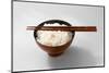 Boiled Basmati Rice in a Red Bowl with Chopsticks-Peter Rees-Mounted Photographic Print