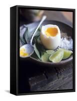 Boiled Egg with Lime, Salt, Pepper & Vietnamese Coriander-Maja Smend-Framed Stretched Canvas