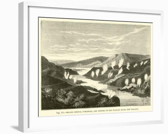 Boiling Springs, Fumaroles, and Geysers on the Waikato River, New Zealand-null-Framed Giclee Print