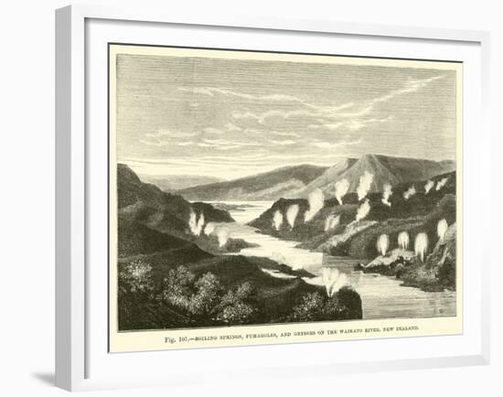 Boiling Springs, Fumaroles, and Geysers on the Waikato River, New Zealand-null-Framed Giclee Print
