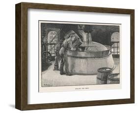 Boiling the Beer in an American Brewery-null-Framed Art Print