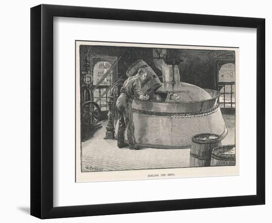 Boiling the Beer in an American Brewery-null-Framed Art Print