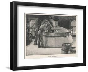 Boiling the Beer in an American Brewery-null-Framed Art Print