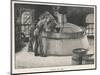 Boiling the Beer in an American Brewery-null-Mounted Art Print