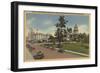 Boise, ID - View of Capital Park & Surrounding Bldgs-Lantern Press-Framed Art Print