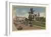 Boise, ID - View of Capital Park & Surrounding Bldgs-Lantern Press-Framed Art Print