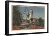 Boise, ID - View of Union Pacific Depot with Gardens-Lantern Press-Framed Art Print