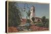 Boise, ID - View of Union Pacific Depot with Gardens-Lantern Press-Stretched Canvas