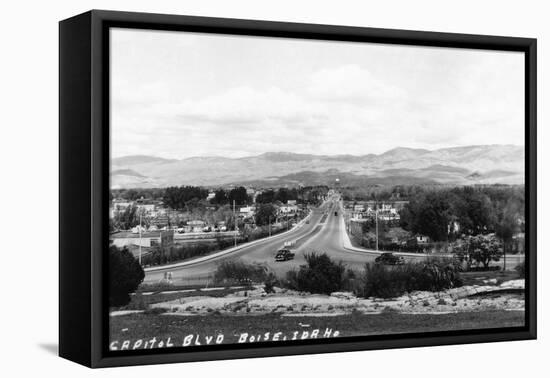 Boise, Idaho - Capitol Boulevard-Lantern Press-Framed Stretched Canvas