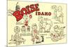 Boise, Idaho, Cartoons-null-Mounted Premium Giclee Print