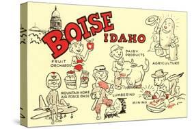 Boise, Idaho, Cartoons-null-Stretched Canvas