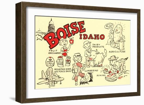 Boise, Idaho, Cartoons-null-Framed Art Print