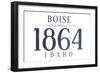 Boise, Idaho - Established Date (Blue)-Lantern Press-Framed Art Print