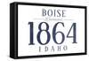 Boise, Idaho - Established Date (Blue)-Lantern Press-Framed Stretched Canvas