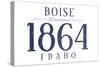 Boise, Idaho - Established Date (Blue)-Lantern Press-Stretched Canvas