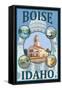 Boise, Idaho - Scenic Travel Poster-Lantern Press-Framed Stretched Canvas