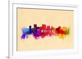 Boise, Idaho - Skyline Abstract-Lantern Press-Framed Art Print