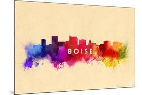 Boise, Idaho - Skyline Abstract-Lantern Press-Mounted Art Print