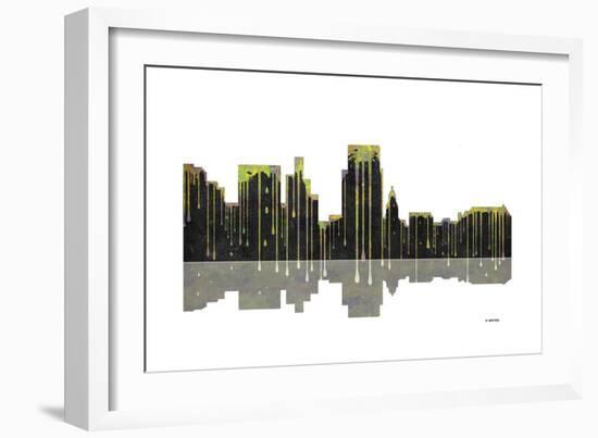 Boise Idaho Skyline BW 1-Marlene Watson-Framed Giclee Print